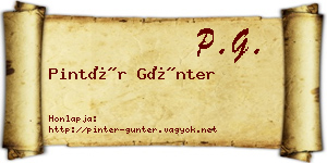 Pintér Günter névjegykártya