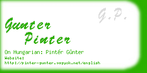 gunter pinter business card