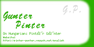gunter pinter business card